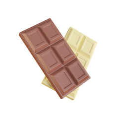 Chocolate bar. Cocoa sweets Helps to relax when eating. 3d render.