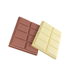 Chocolate bar. Cocoa sweets Helps to relax when eating. 3d render.