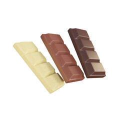 Chocolate bar. Cocoa sweets Helps to relax when eating. 3d render.