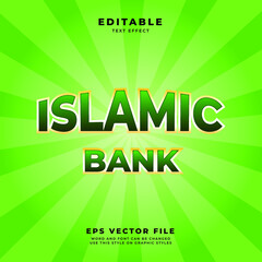 Editable text effect style islamic bank. 