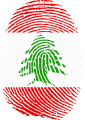 Illustration vectorisé de l'empreinte du drapeau du Liban - obrazy, fototapety, plakaty