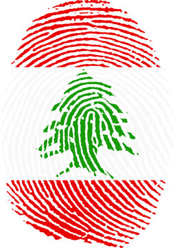 Illustration vectoris&eacute; de l'empreinte du drapeau du Liban