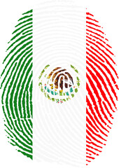 Illustration vectorisé d'une empreinte du drapeau du Mexique - 500337704