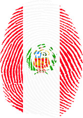 Illustration vectorisé d'une empreinte du drapeau du Pérou - 500337915