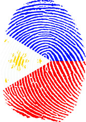 Illustration vectorisé d'une empreinte du drapeau des Philippines - 500337924