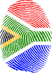 Illustration vectorisé d'une empreinte du drapeau de l'Afrique du sud - 500338183
