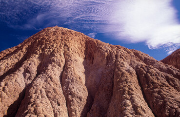 Eroded hill with blue sky in the background, Lara state, Venezuela