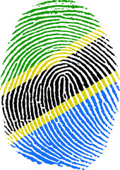 Illustration vectorisé d'une empreinte du drapeau de la Tanzanie