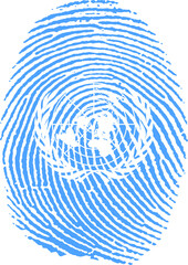 Illustration vectorisé d'une empreinte du drapeau des nations unies - 500338599