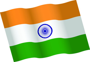 Indian flag in the wind vector
