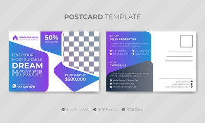 Real estate postcard design template