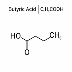 chemical structure of butyric acid (C3H7COOH)