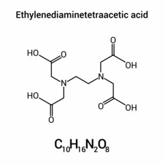 chemical structure of Ethylenediaminetetraacetic acid (EDTA) (C10H16N2O8)