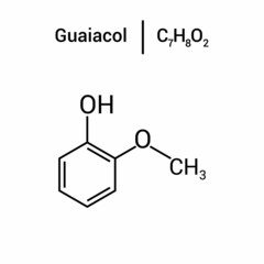 chemical structure of Guaiacol (C7H8O2)