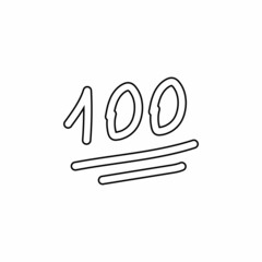 hundred points emoji icon vector illustration