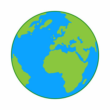 green and blue earth globe vector image illustration on white background