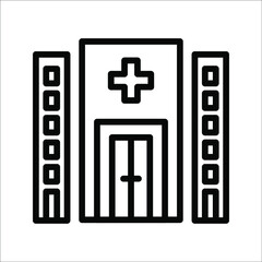 Obraz premium Medical Hospital Line Icon On White Background, eps 10.