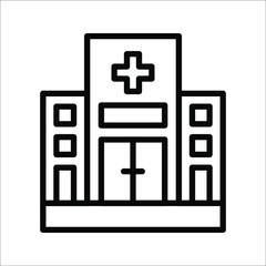 Fototapeta premium Medical Hospital Line Icon On White Background, eps 10.