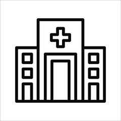 Obraz premium Medical Hospital Line Icon On White Background, eps 10.