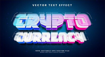 Cryptocurrency 3d editable text effect suitable fot digital cryptocurrency theme.