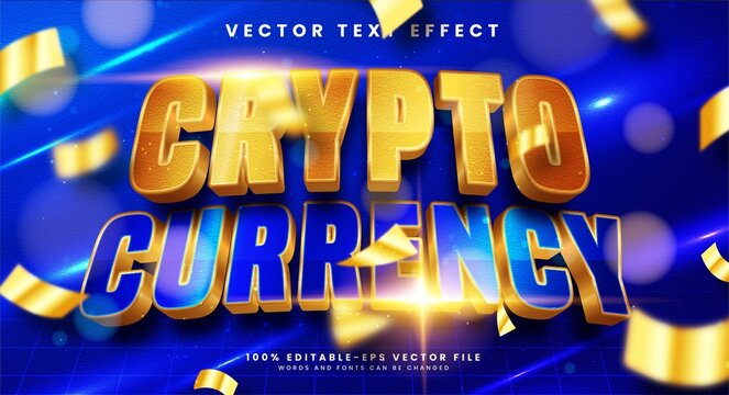 Cryptocurrency 3d editable text effect suitable fot digital cryptocurrency theme.
