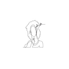 people are listening to happy songs. Continuous line drawing. Illustration icon vector