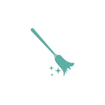 recommend clip art: Broom icon logo design illustration template