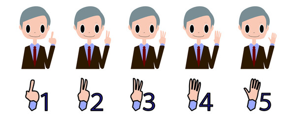 指で数えるビジネスマン
