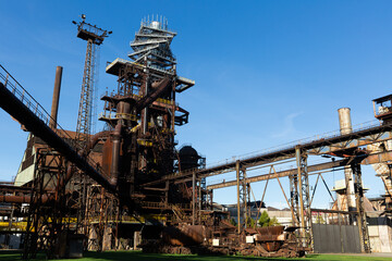 Fototapeta na wymiar Old steel factory in area Dolni Vitkovice, Ostrava, Czech Republic