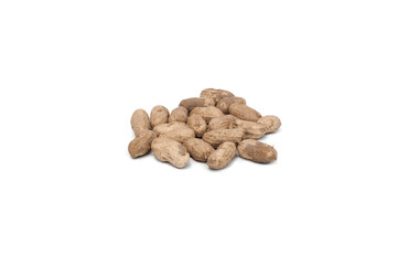 Fresh peanuts contaminated with soil isolated on white background.