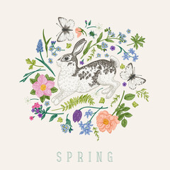 Easter card with rabbit