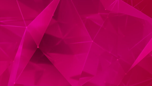 Futuristic, High Tech, Pink Background, with Network Lines. Digital Connectivity Concept. 3D Render