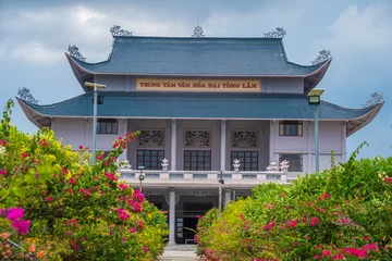 Poster Buddhist Temple in Vietnam - Dai Tong Lam. Beautiful Architecture presbytery temple Dai Tong Lam with so many cloud, which attracts tourists to visit spiritually on weekends in Vung Tau, Vietnam © Dong Nhat Huy