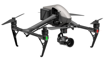 Drone illustration, an aerial cinematographers dream, equipped with 4K high def. camera and video recording for aerial filming and photography - drone graphic, drone vector,