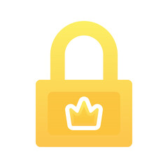 crown lock gradient logo design template icon