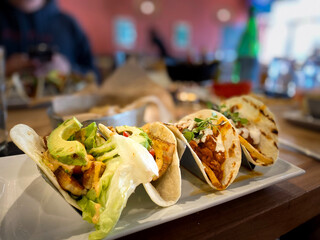 Shrimp, Chicken, and Carnitas Tacos