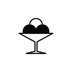 Ice Cream, Dessert, Sweet Solid Line Icon Vector Illustration Logo Template. Suitable For Many Purposes.
