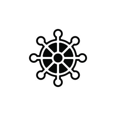 Obraz premium Rudder, Nautical, Ship, Boat Solid Line Icon Vector Illustration Logo Template. Suitable For Many Purposes.