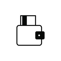 Wallet, Saving, Money Solid Line Icon Vector Illustration Logo Template. Suitable For Many Purposes.