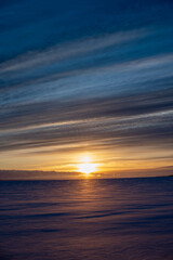 Naklejka na ściany i meble Sunrise over frozen Lake Huron