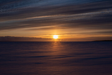 Sunrise over frozen Lake Huron