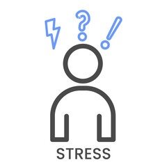 Stress or anxiety outline icon 