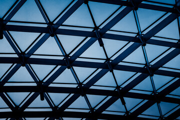 abstract architecture, blue toned image.