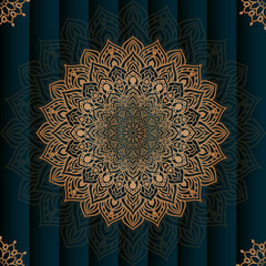 Luxury ornamental mandala design background in gold color