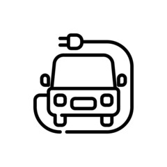 Electric car icon symbol. Green hybrid vehicles charging point logo, Eco-friendly vehicle concept, Vector illustration