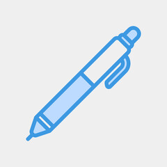 Pen icon in blue style, use for website mobile app presentation