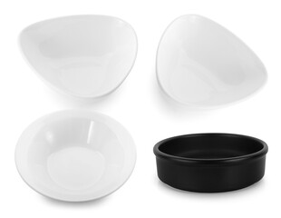 collection of bowl on white background