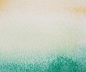 Color gradient from yellow to green on white surface , Illustration abstract and bright background from watercolor hand draw on paper