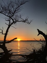 sunset on the lake