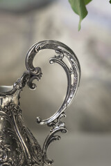 Old silver vintage antique royal 
dishes and appliances